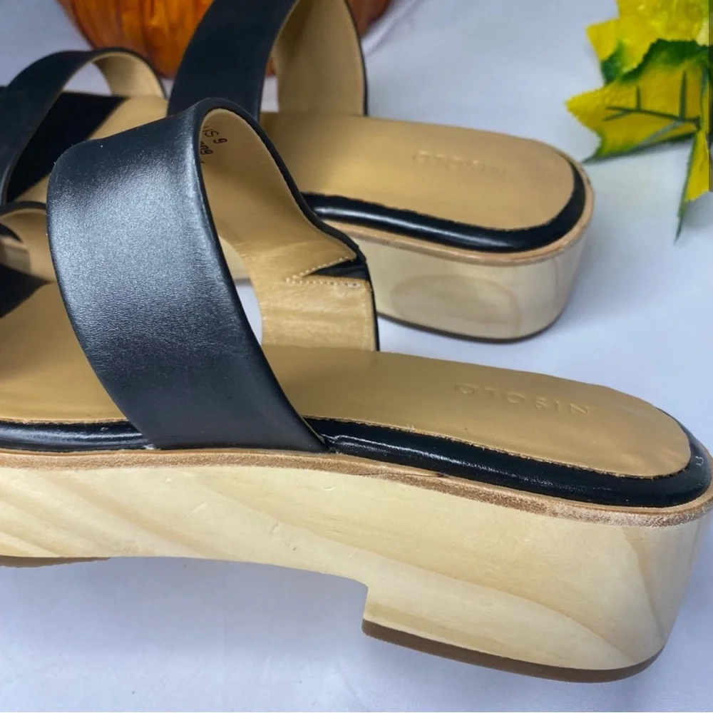Nisolo All-Day Ellie Black Leather Clog Sandal Size 9
